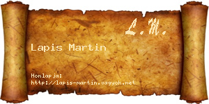Lapis Martin névjegykártya
